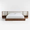 BILIDO CASA luxury solid wood king size bed and matching bedside tables in a modern hotel bedroom suite.